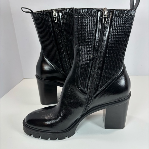 Dolce Vita Marni Midnight Crinkle Patent H2O Waterproof Ankle Boots Size 10 - Picture 5 of 8